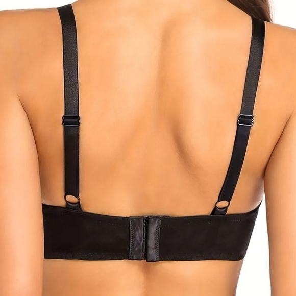 Black Scalloped detail Underwire Lace Underwire Push Up Padded Bra. 36C NWO - Picture 2 of 8